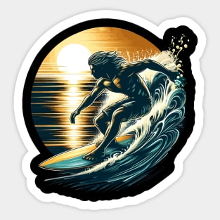 Surfer Graphic Surfboard Sunset Surfers Surfing Water Sport Sticker